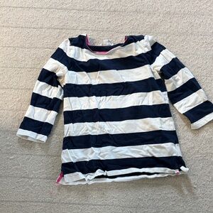 Boden Navy and White Striped Top